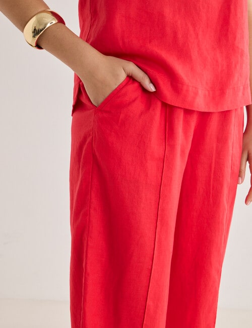 Zest Linen Wide Leg Pant, Hibiscus product photo View 04 L