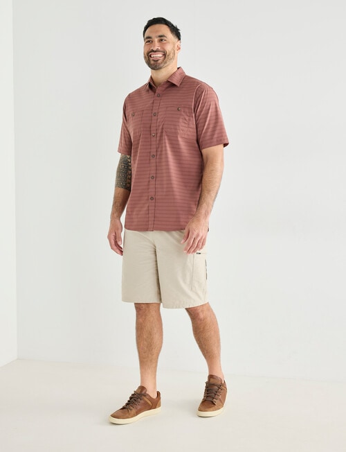 Kauri Trail Base Stretch Short Sleeve Shirt, Rust product photo View 03 L