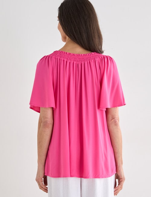 Ella J Shirred Top, Pink product photo View 02 L