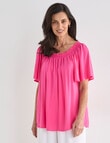 Ella J Shirred Top, Pink product photo View 04 S