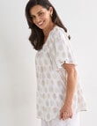 Ella J Printed Shirred Top, White product photo View 07 S