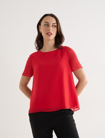 Oliver Black Double Layer Top, Red product photo