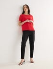 Oliver Black Double Layer Top, Red product photo View 03 S