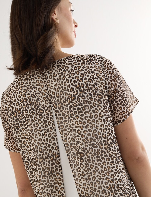 Oliver Black Double Layer Top, Animal Print product photo