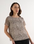 Oliver Black Double Layer Top, Animal Print product photo View 02 S