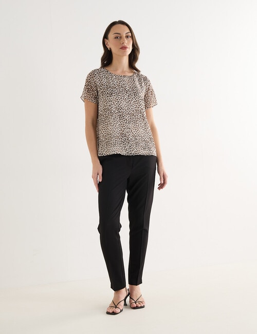 Oliver Black Double Layer Top, Animal Print product photo View 03 L