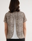 Oliver Black Double Layer Top, Animal Print product photo View 05 S