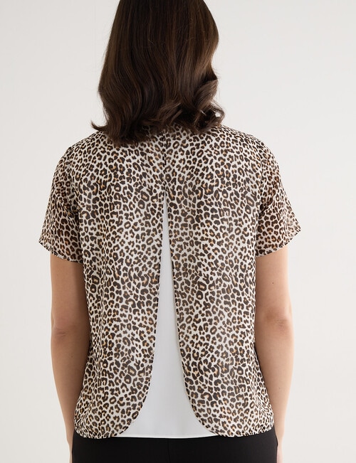 Oliver Black Double Layer Top, Animal Print product photo View 05 L