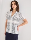 Oliver Black Scarf Print Shirt, Paisley Print product photo