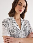 Oliver Black Scarf Print Shirt, Paisley Print product photo View 04 S