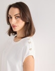Oliver Black Detail Overlay Top, Ivory product photo