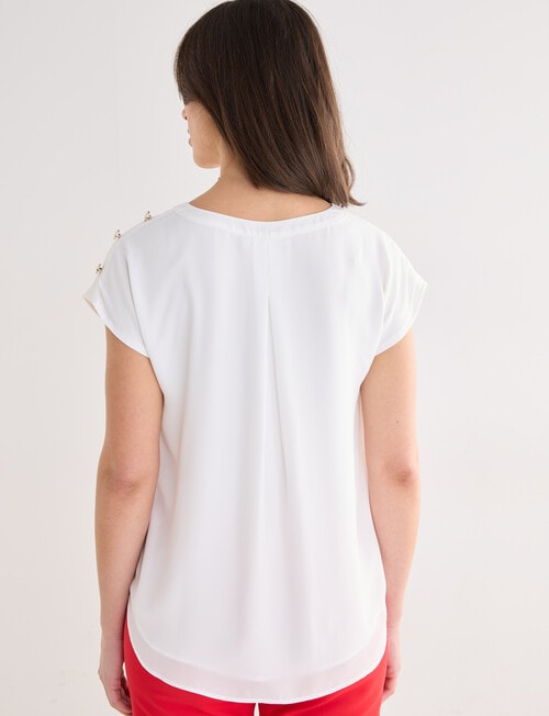 Oliver Black Detail Overlay Top, Ivory product photo View 02 L