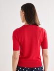 Oliver Black Short Sleeve Knit Jumper, Red product photo View 02 S