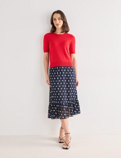 Oliver Black Short Sleeve Knit Jumper, Red product photo View 03 L