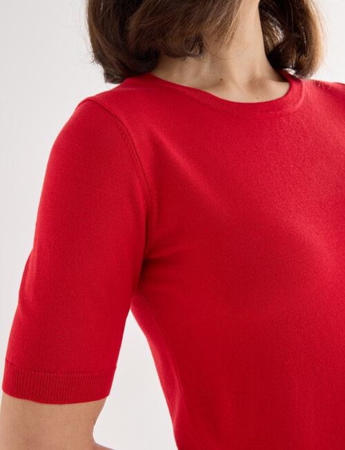 Oliver Black Short Sleeve Knit Jumper, Red product photo View 04 L