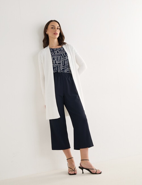 Oliver Black Longline Cardigan, Ivory product photo View 03 L