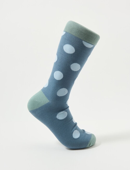 Mazzoni Spot Bamboo-Blend Dress Sock, Blue product photo