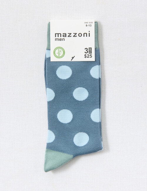 Mazzoni Spot Bamboo-Blend Dress Sock, Blue product photo View 02 L