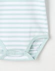 Little Bundle Essentials Stretch Cotton Stripe Short-Sleeve Bodysuit, Blue & White product photo View 02 S