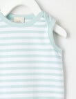 Little Bundle Essentials Stretch Cotton Stripe Sleeveless Bodysuit, Blue & White product photo View 02 S