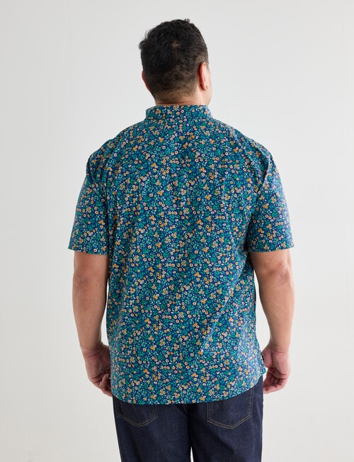 Gasoline King size Ditsy Poppy Shirt, Blue & Green product photo View 02 L