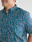 Gasoline King size Ditsy Poppy Shirt, Blue & Green product photo View 04 S