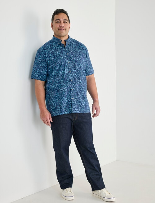 Gasoline King size Ditsy Floral Shirt, Blue product photo View 03 L