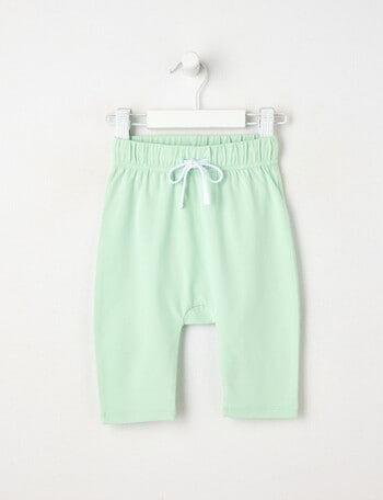 Little Bundle Essentials Stretch Cotton Pant, Green & White product photo