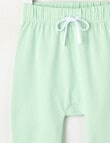 Little Bundle Essentials Stretch Cotton Pant, Green & White product photo View 02 S
