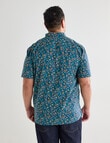 Gasoline King size Ditsy Poppy Shirt, Blue & Green product photo View 02 S