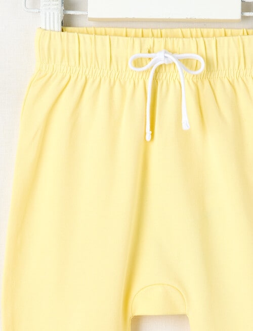 Little Bundle Essentials Stretch Cotton Pant, Yellow & White product photo View 02 L