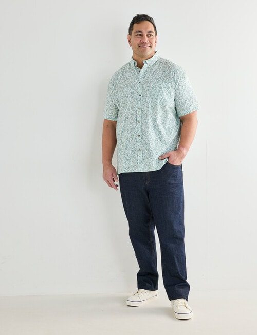Gasoline King size Ditsy Floral Shirt, White & Green product photo View 03 L