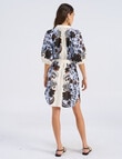 Vero Moda Ava Short Dress with Belt, Oatmeal Print product photo View 02 S