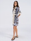 Vero Moda Ava Short Dress with Belt, Oatmeal Print product photo View 04 S