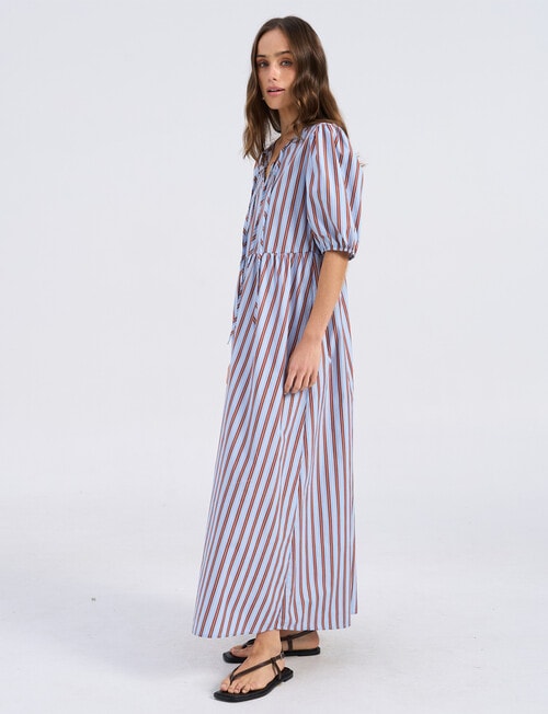 Vero Moda Isla Tie Ankle Dress, Blue Stripe product photo View 04 L