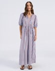 Vero Moda Isla Tie Ankle Dress, Blue Stripe product photo View 05 S