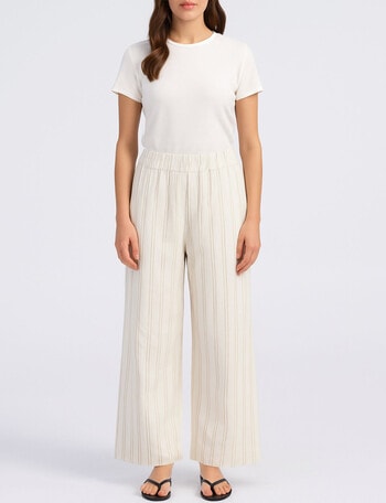 Vero Moda Susi Loose Pant, Oatmeal Stripe product photo
