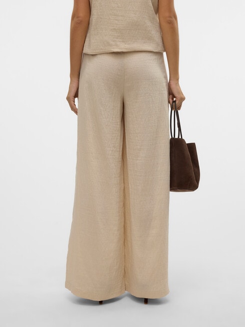 Vero Moda Fea Linen Blend Palazzo Pants, Oatmeal product photo View 02 L