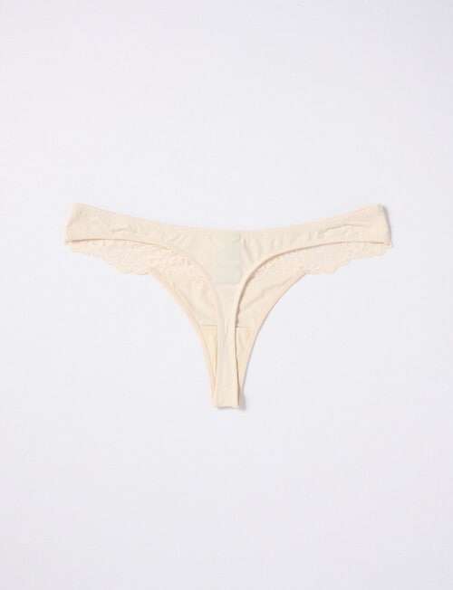Acapella Hazel Lace Trim G-String Brief, Ivory product photo View 02 L