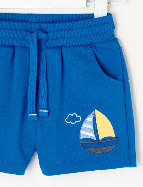 Teeny Weeny Sail Boat Knit Short, Bright Blue product photo View 02 L