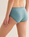 Lyric Lisa Cotton Lace Trim Boyleg Brief, Dark Sage product photo View 02 S