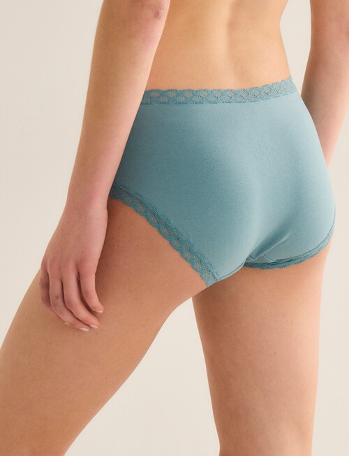 Lyric Lisa Cotton Lace Trim Boyleg Brief, Dark Sage product photo View 02 L