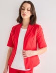 Oliver Black Short Sleeve Button Jacket, Red product photo
