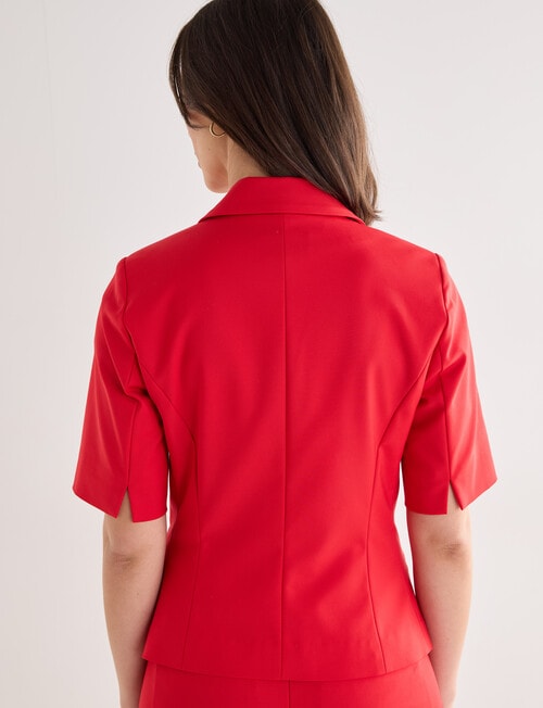 Oliver Black Short Sleeve Button Jacket, Red product photo View 02 L