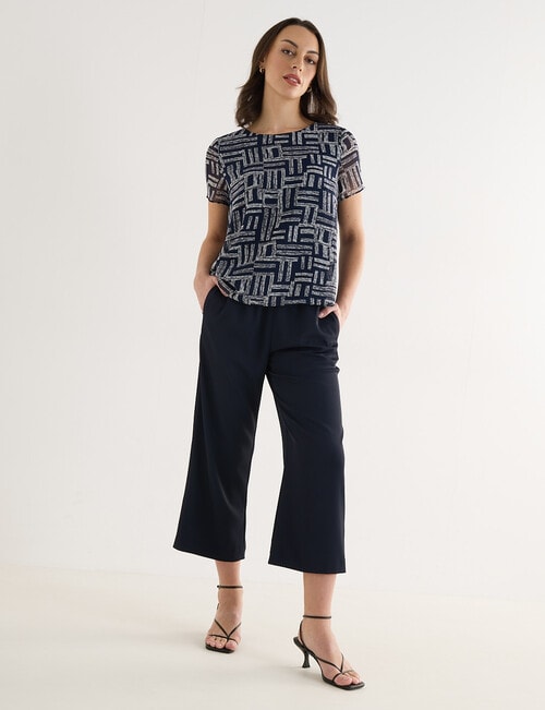 Oliver Black Dress Culotte Pants, Midnight product photo View 03 L