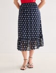 Oliver Black Polka Dot Ruffle Skirt, Navy product photo