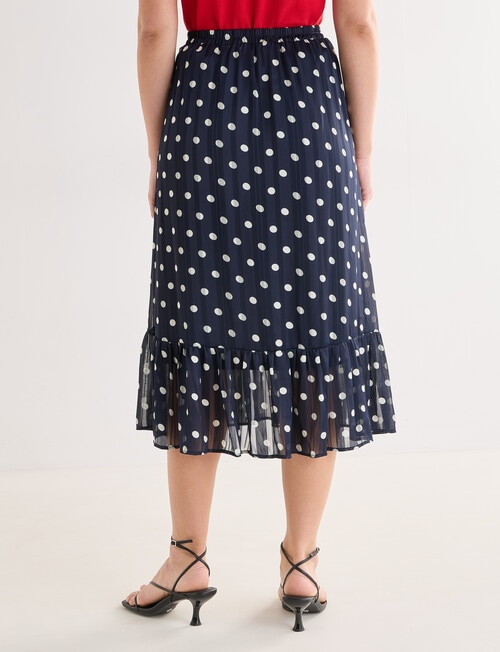 Oliver Black Polka Dot Ruffle Skirt, Navy product photo View 02 L