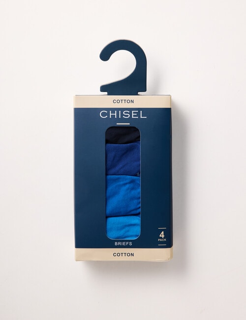 Chisel Cotton Brief, 4-Pack, Navy & Blue product photo View 04 L