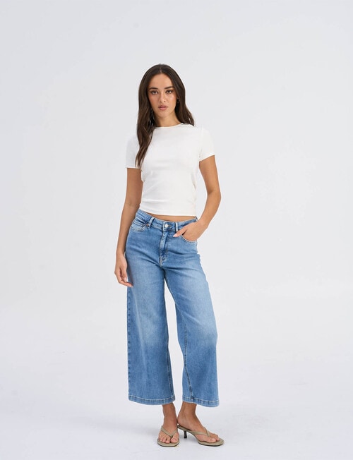 ONLY Madison Blush Crop Pant, Light Blue Denim product photo View 04 L