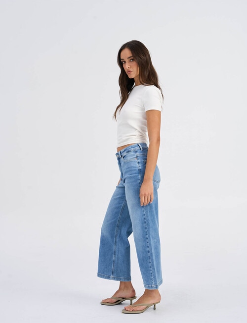 ONLY Madison Blush Crop Pant, Light Blue Denim product photo View 05 L